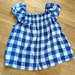 Old Navy Blue Plaid Blouse - Woman's SZ S